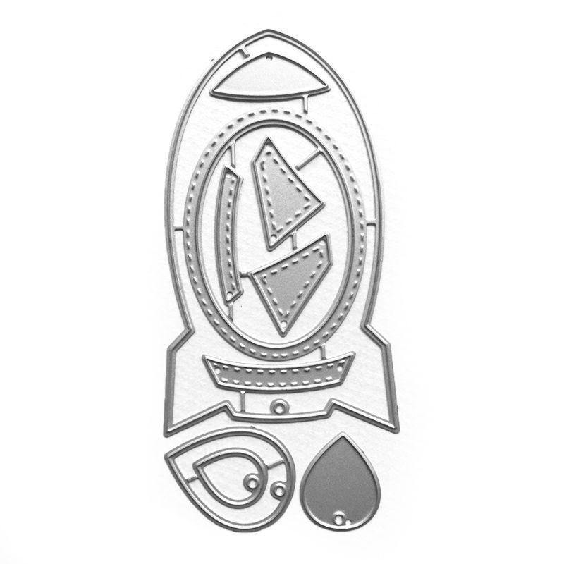 Rocket Ship Metal Cutting Dies Stencil Scrapbooking DIY Album Stamp Paper Card