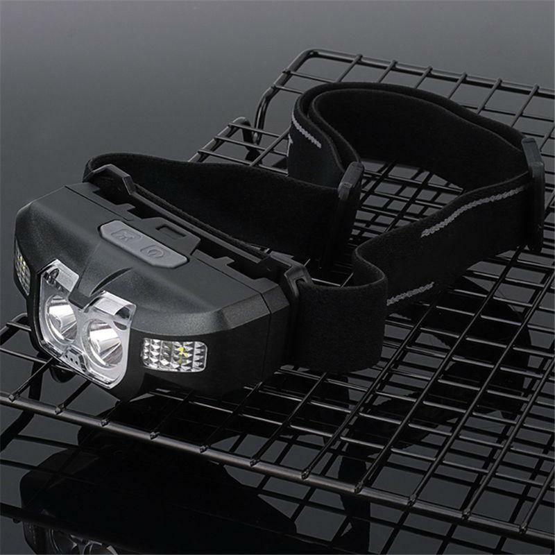 LED IR Motion Sensor Mini Headlamp Red 5-Mode Headlight Rechargeable Head Light