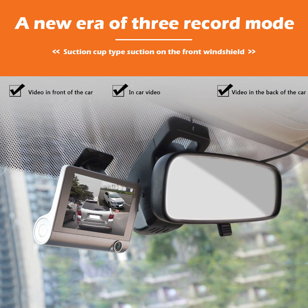 Dual Lens Dash Cam 4 Inch Display Dashboard Camera with Rear View Camera