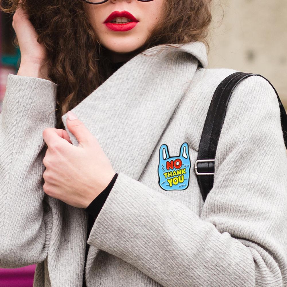 Letters Simple Badge Brooch Cartoon Pins Jacket Decor Jewelry Gift (Blue)