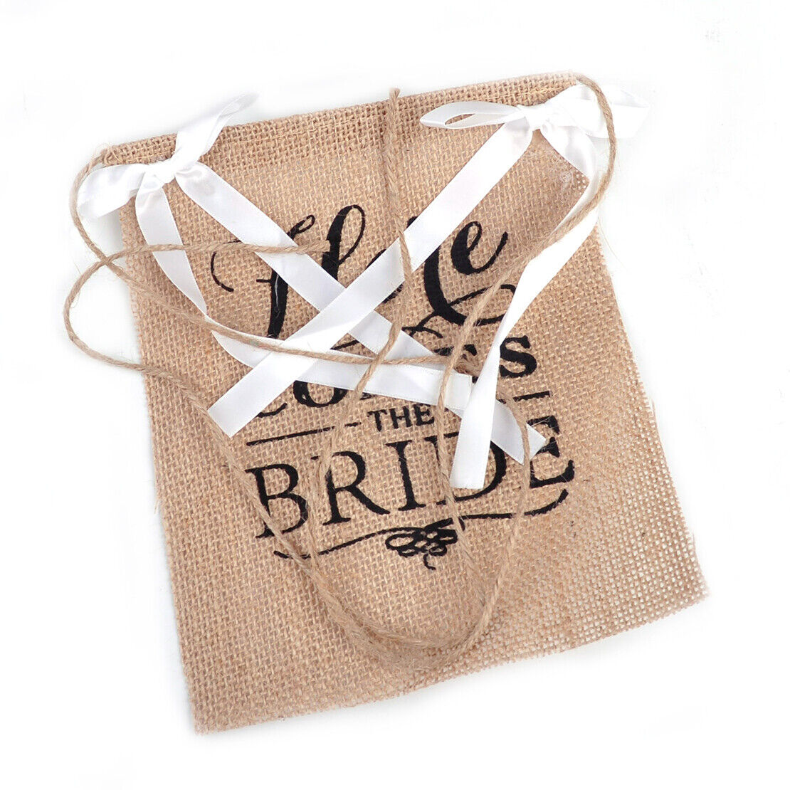 6*8" Here Comes the Bride Banner Bunting Wedding Sign Ceremony Rustic Burlap Li