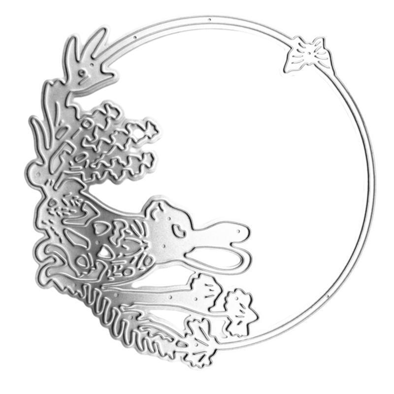 Bunny Wreath Metal Cutting Dies Stencil Scrapbooking DIY Album Stamp Paper Card