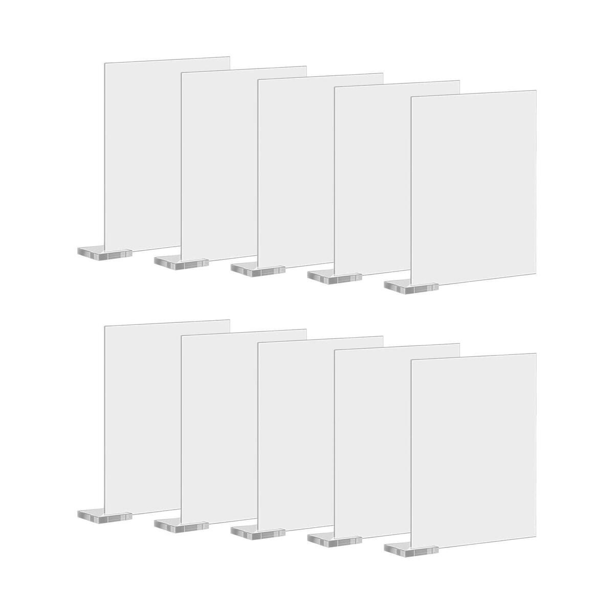 10Pcs Acrylic Place Cards Holder Blank Card DIY for Wedding Decoration