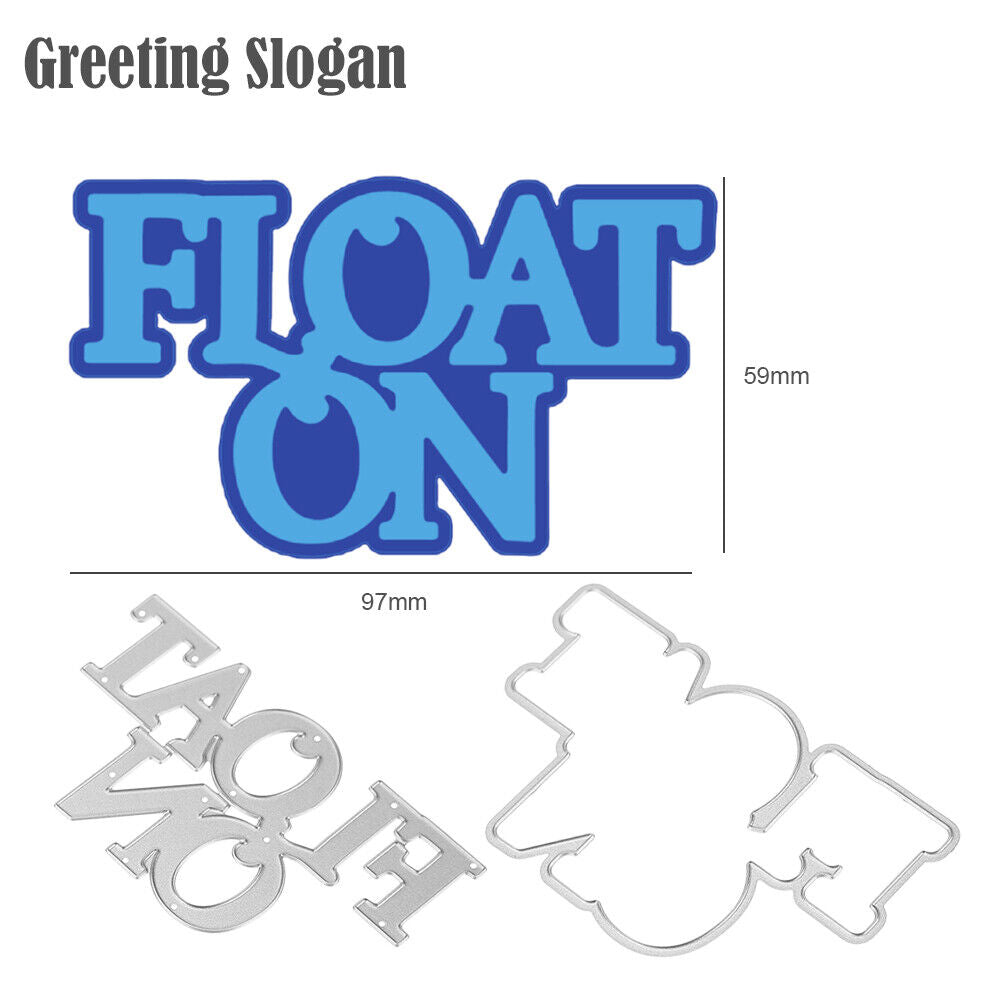 2pcs Greeting Slogan Scrapbooking Cutting Dies Stencil DIY Making Craft-205