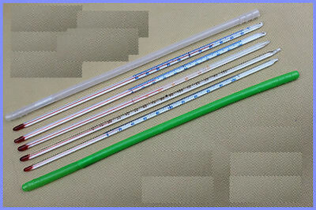 6mm OD 300mm Glass thermometer  Red Scale30~100 Celsius
