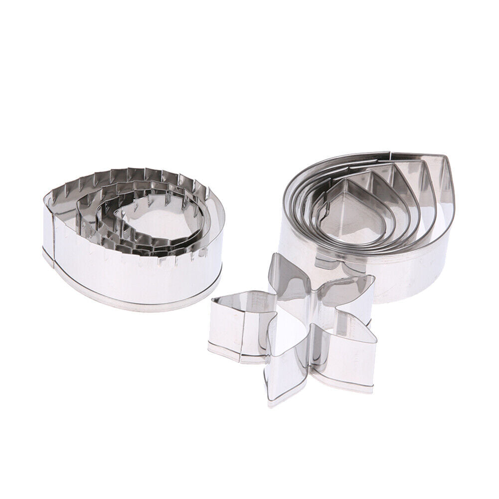Stainless Steel Fondant Rose Flower Petal Sepal Leaf Cake Mold Cookie Tool