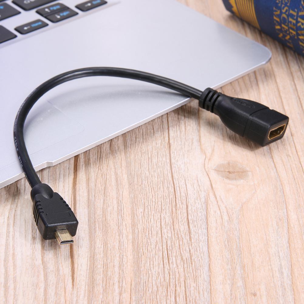 Micro HDMI-compatible Male to HDMI-compatible Female Adapter Connector Cabl