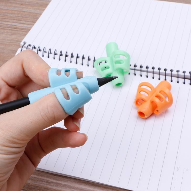 Pack of 3 Silicone Pencil Grips for Kids Handwriting Writing Aid Gripper Finger