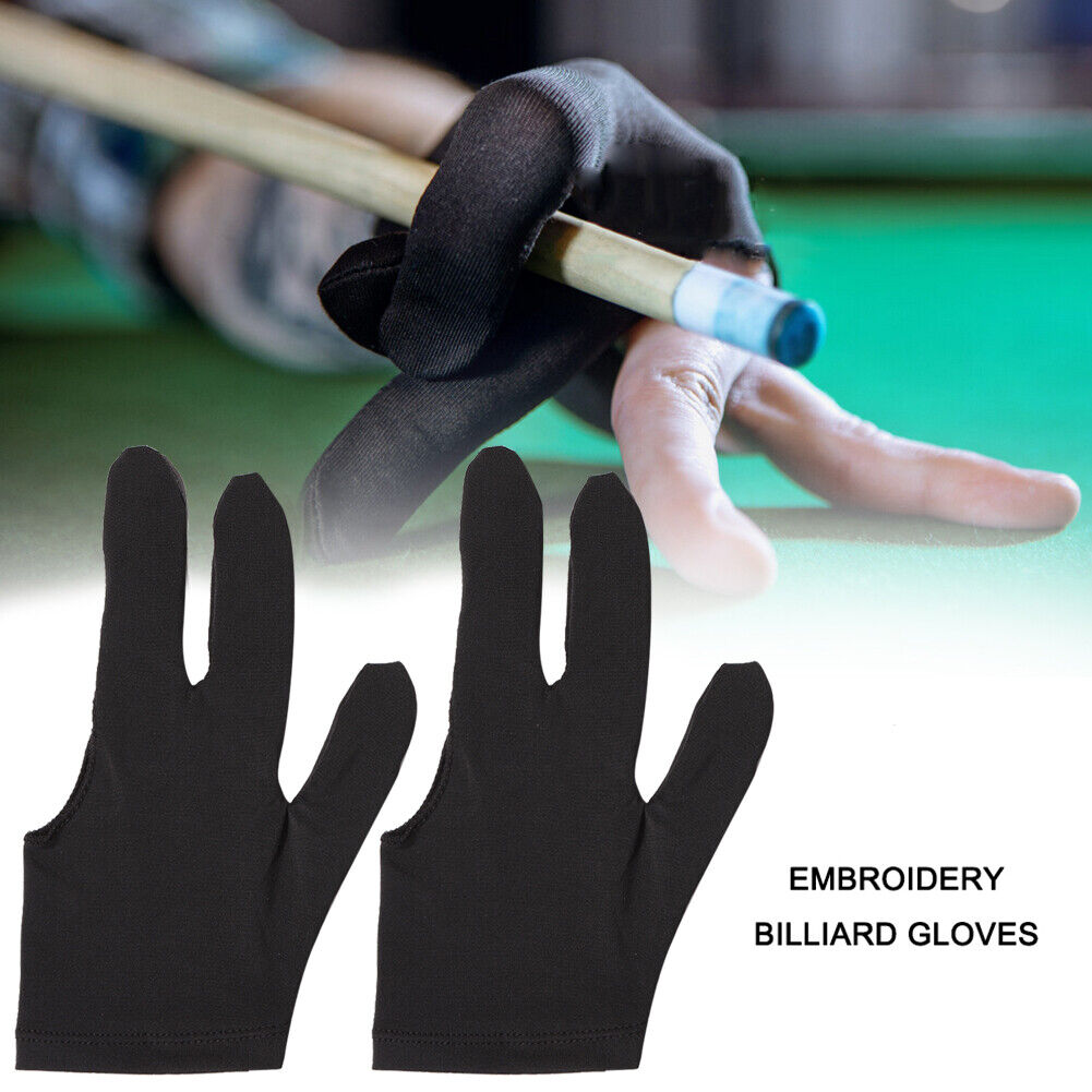 3-Finger Open Lycra Snooker Billiard Gloves Left/Right Universal (Black)