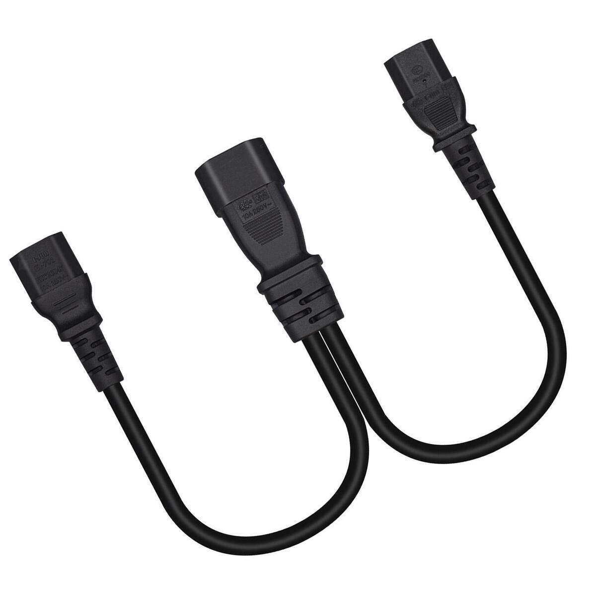 IEC320 C14 to IEC320 C13+C15 Y Splitter Power, Power Cable Replace Part Portable