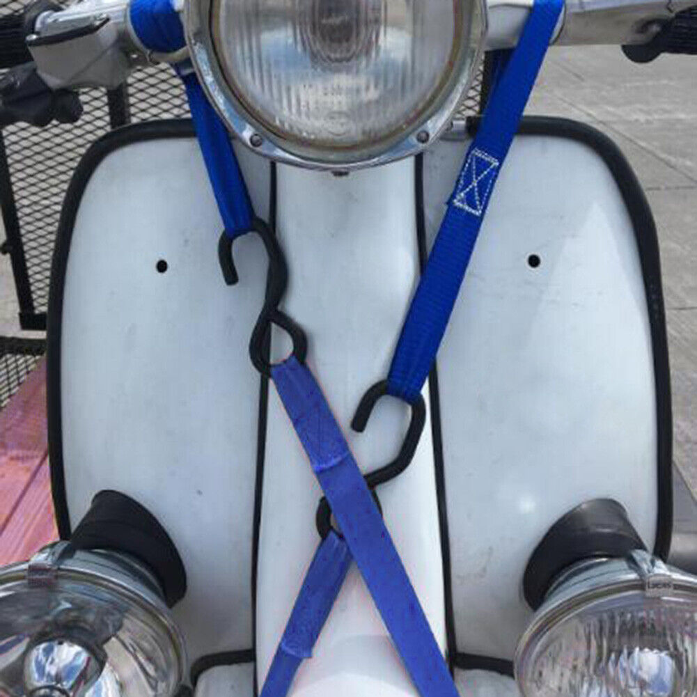 8pcs 13x1 inch Soft Loop Tie-Down Strap for Securing ATV Motorcycle (Blue)