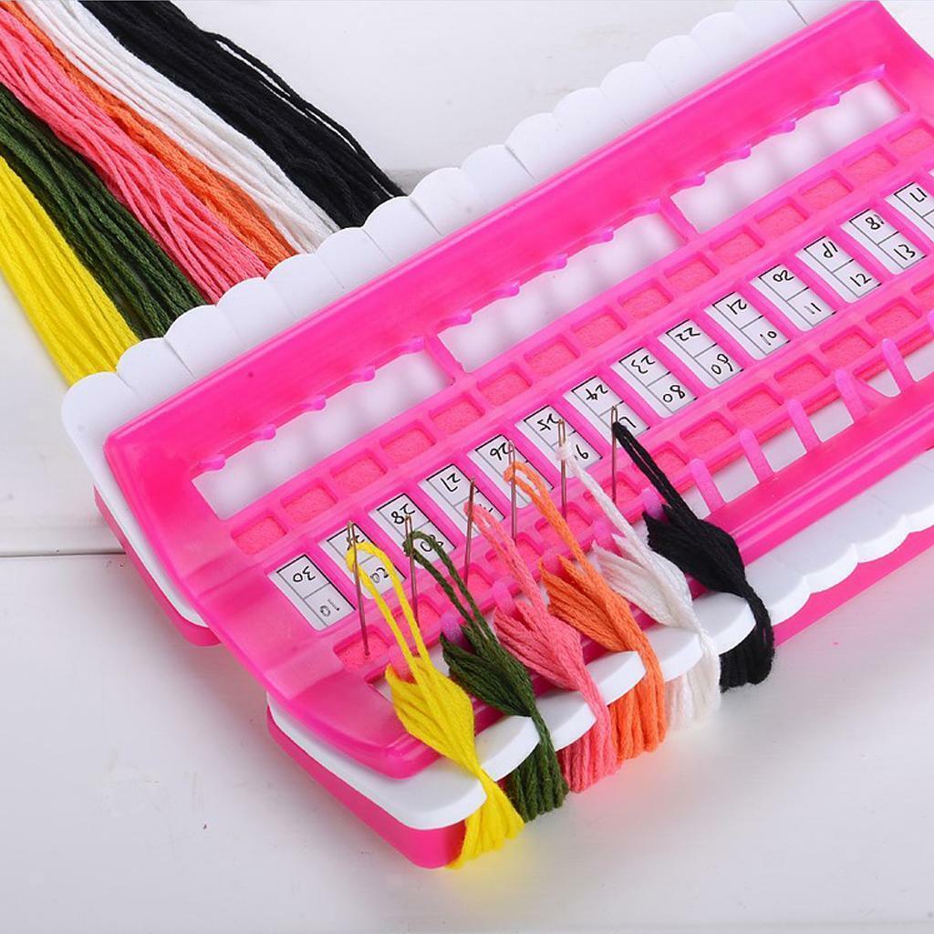 4 Pieces Floss Organizer Embroidery Tool PU Sewing Needle Holder ( Red)