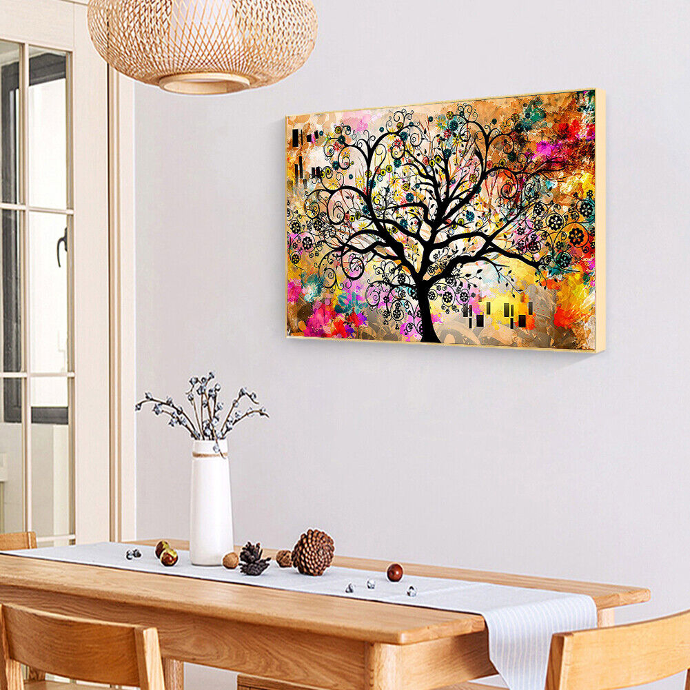 5D DIY Diamond Painting Color Tree Full Round Drill Art Picture Rhinestone