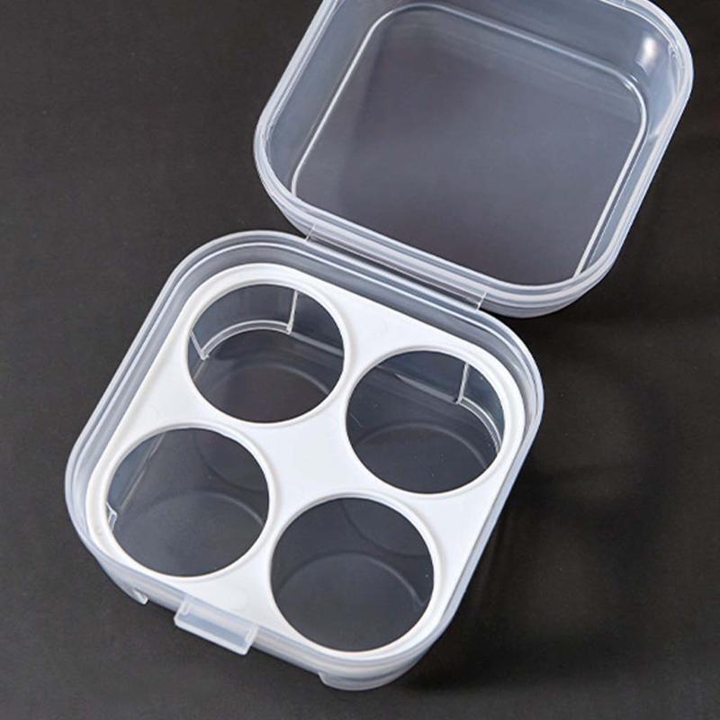 Transparent 4 Grids Travel Beauty Powder Puff Storage Box Makeup Egg Drying Case