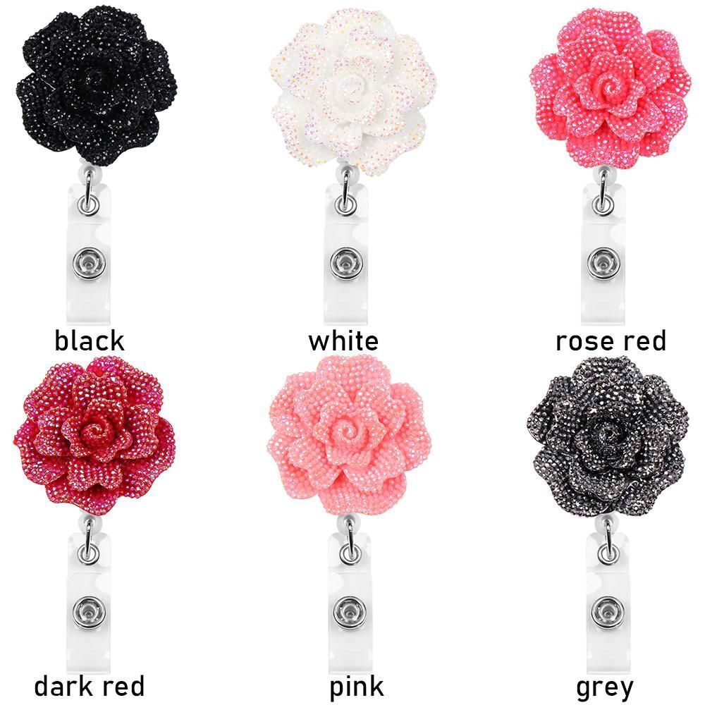 Clip Clip ID Name Card Retractable Rose Shape Key Ring Badge Reel Badges Holder