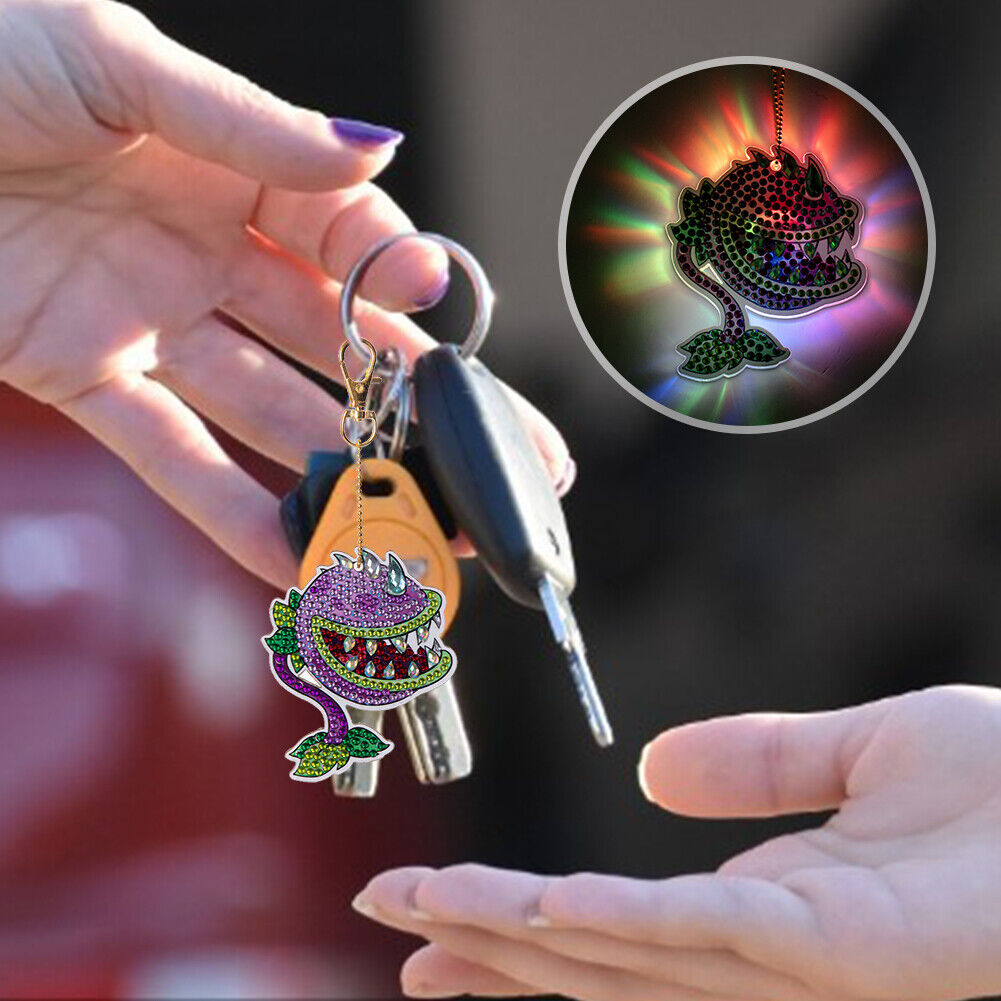 Cartoon Diamond Painting Keychain DIY Luminous Key Ring Pendant (DSK042)