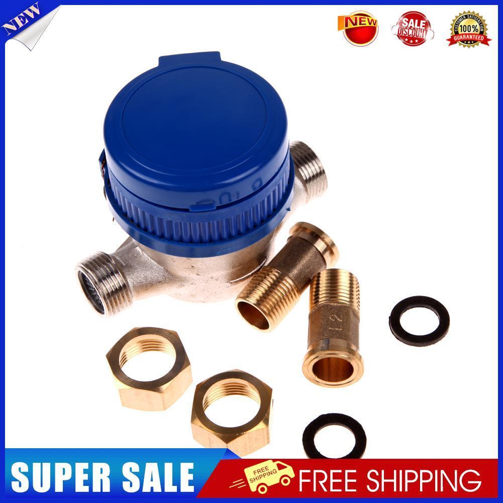 15mm 1/2 inch Cold Water Meter for Garden Home Using with Free Fittings