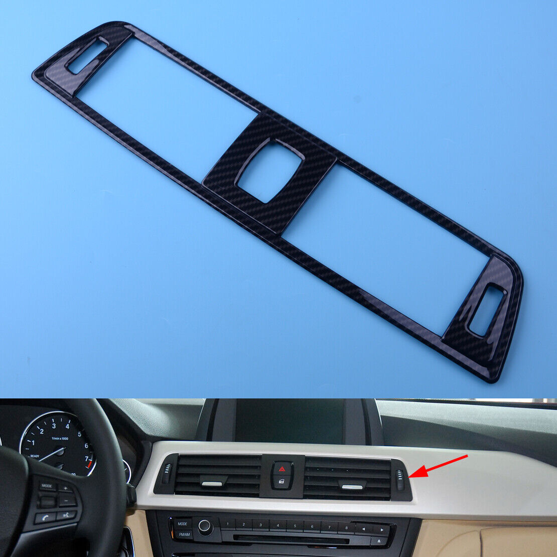 Center A/C Air Vent Outlet Frame Décor fit For BMW 3 4 Series F30 F34 2014-17 Ly