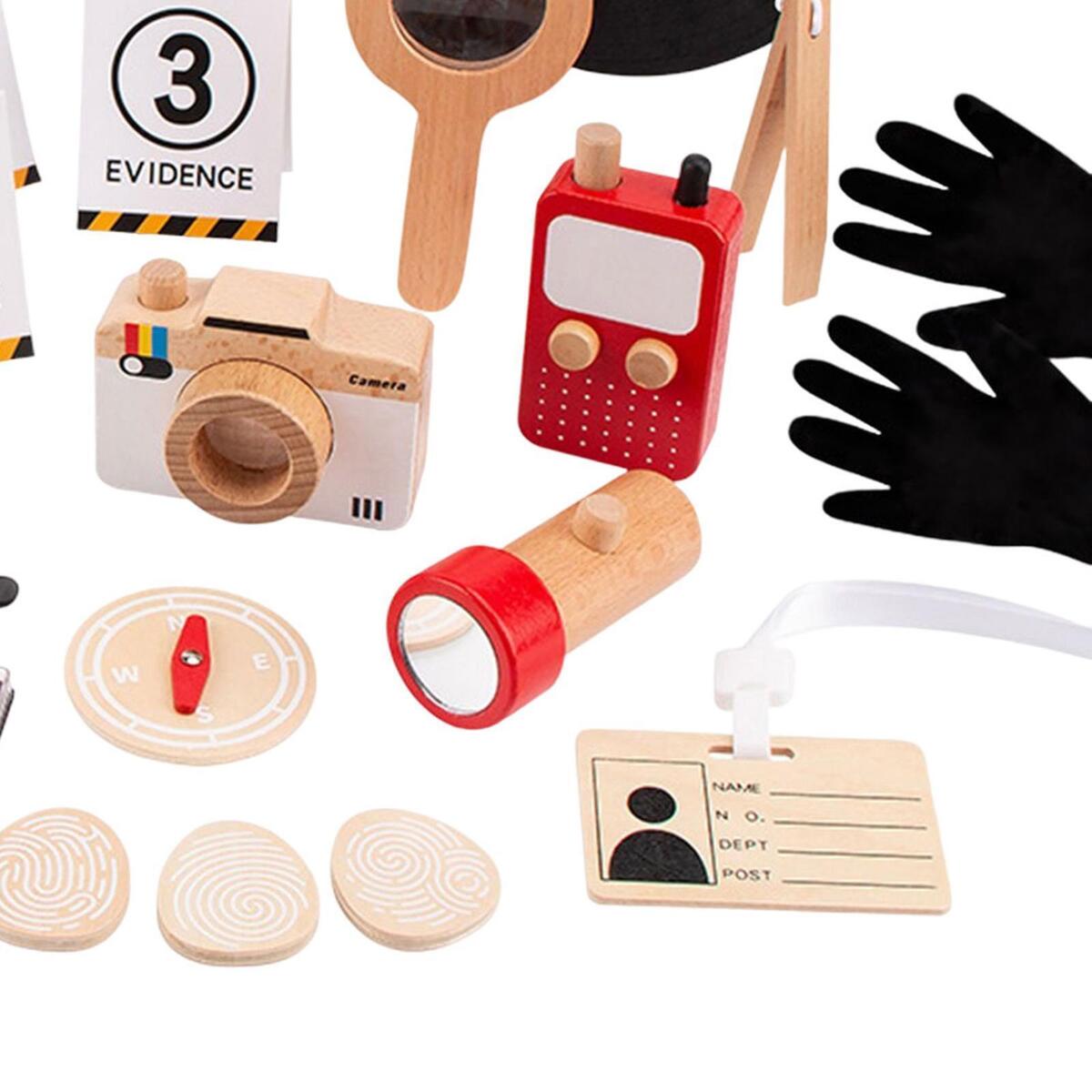 Detective Costume Evidence Card Compass Fingerprint Gloves for Toddlers Kids