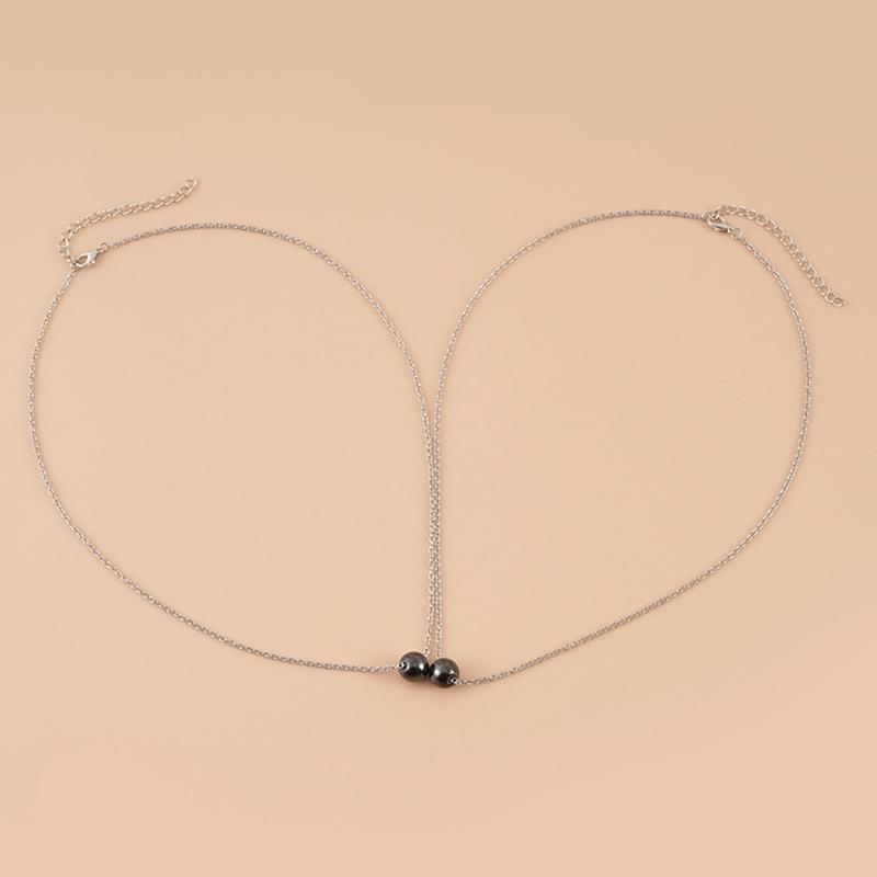 2pieces/set Non-Magnetic Black Hematite Bead Necklace Luxury Fashion Jewelry