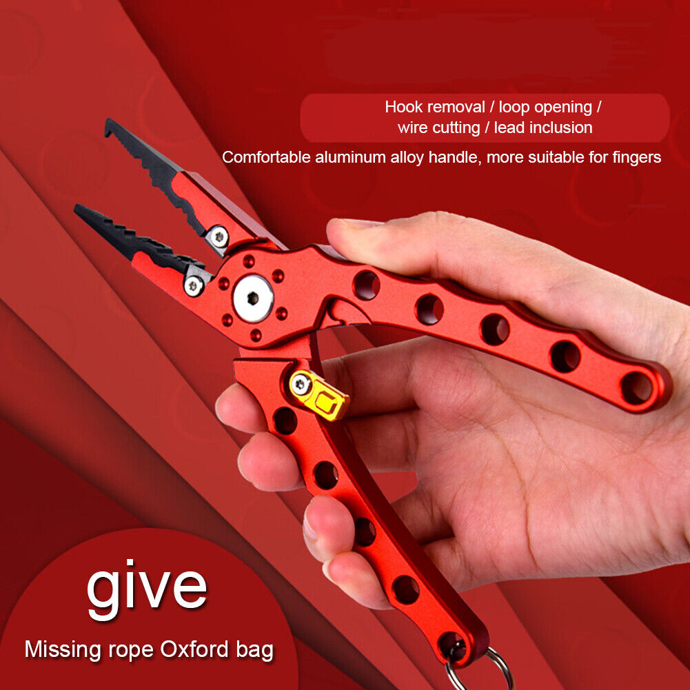 Outdoor Spring Fishing Lures Pliers Fish Hook Remover Line Cutter (Red)