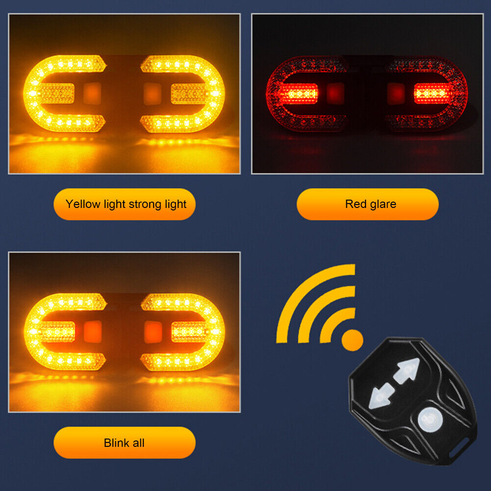 30lm Waterproof MTB Bike 3 in 1 LED Remote Control Turn Signal Taillight