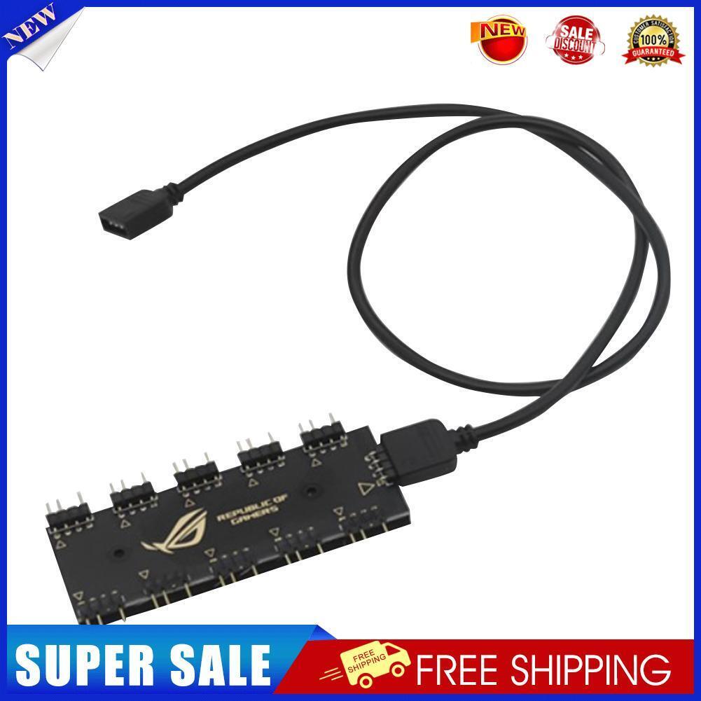 10 RGB Sync HUB Splitter Extension Cable for Motherboard RGB Fan (5V 3Pin)