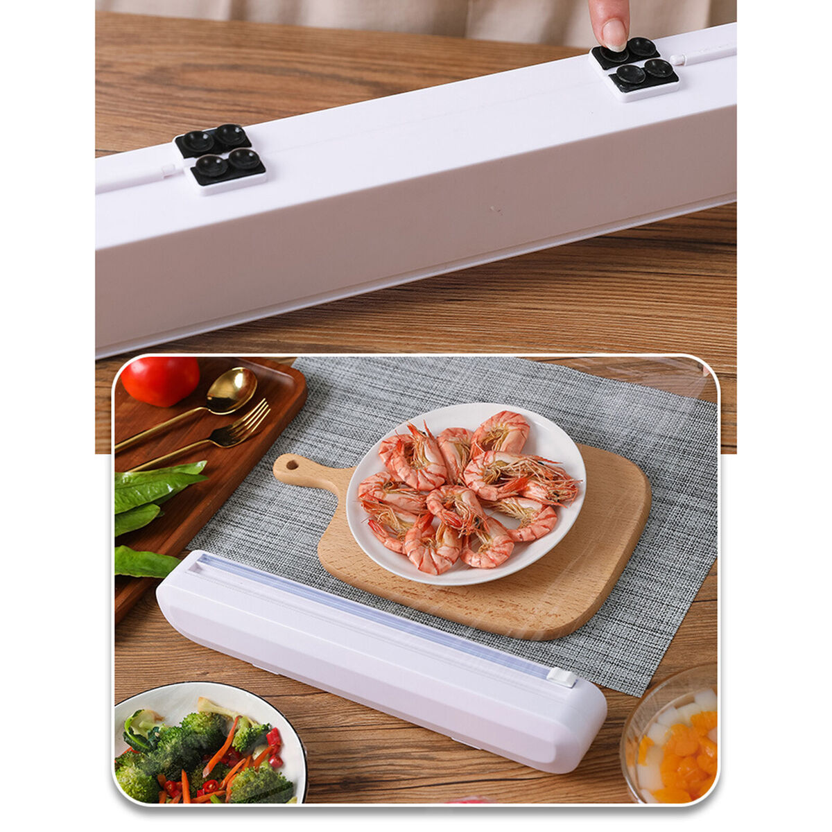 Reusable Cutter  Cling  Plastic Paper Dispenser with Slide