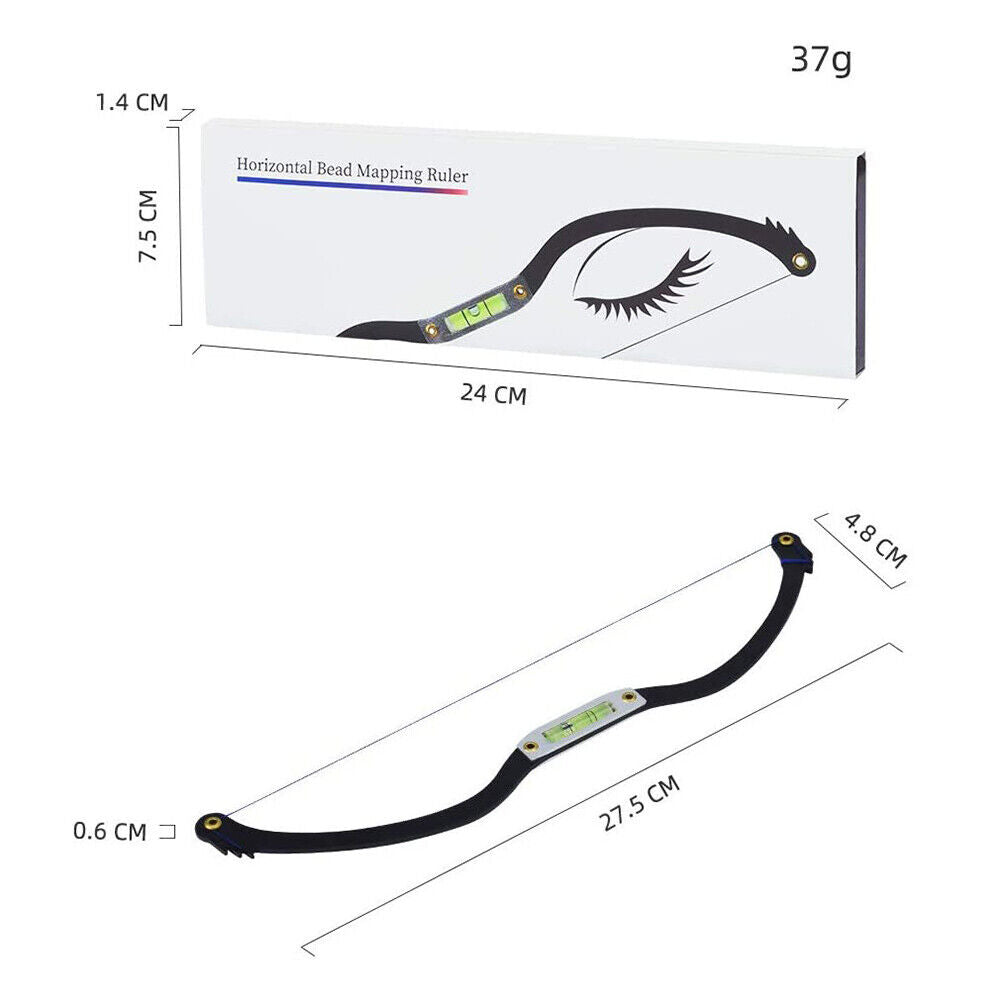 Eyebrow Positioning String Mark Ruler Microblading Mapping Ruler (Black)