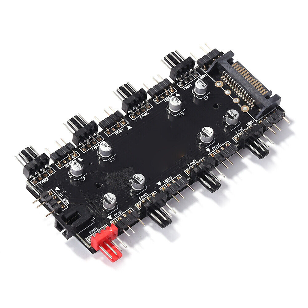 5V/3 Pin ARGB Fan PWM HUB 1 To 8 Ports Splitter for PC Motherboard (SATA)