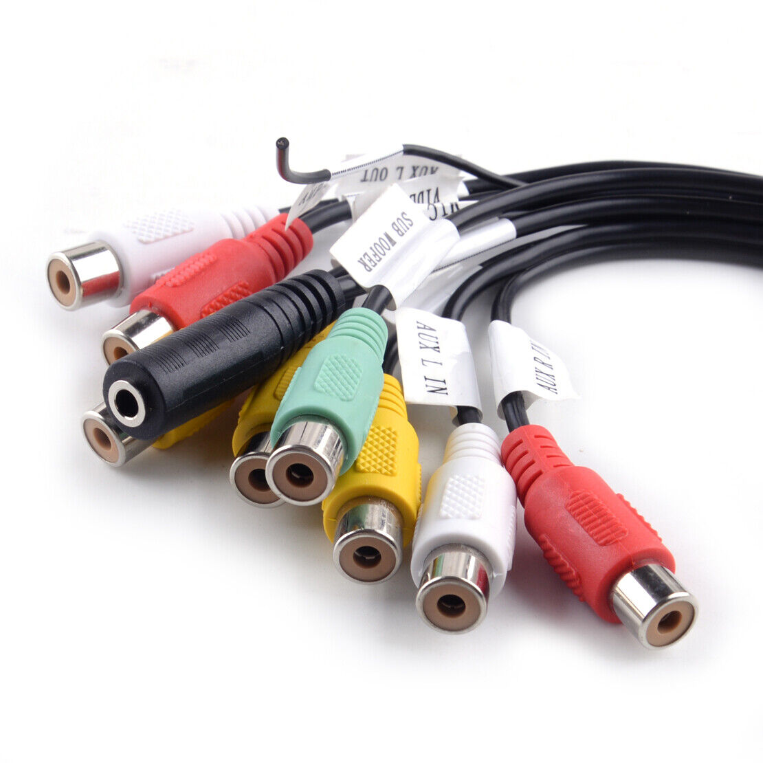20Pin Car Stereo Radio RCA Output Aux-in Adapter Cable + Microphone Universal