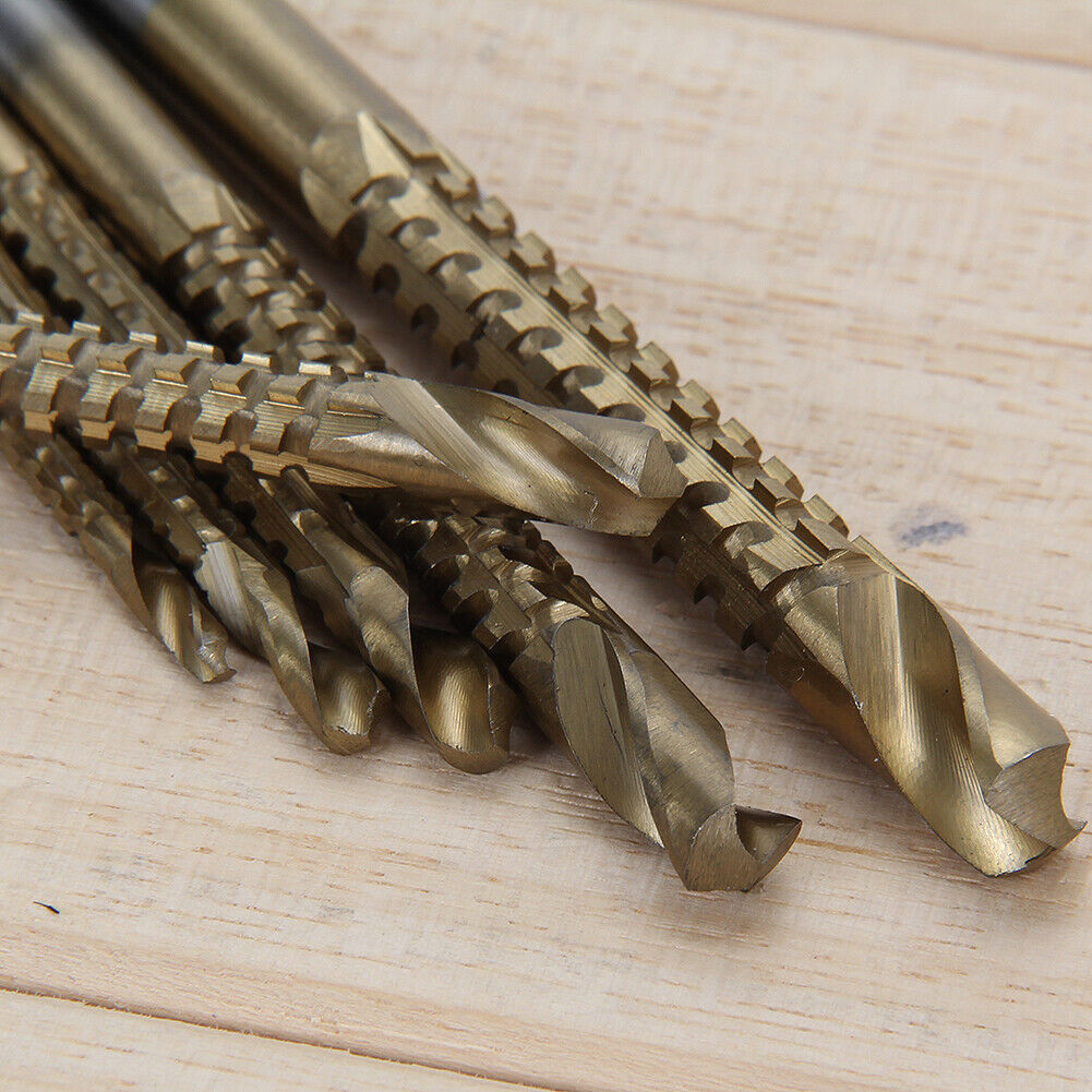 6Pcs HSS High Speed Steel Titanium Coated Drill Bit Set 3/4/5/6/6.5/8mm