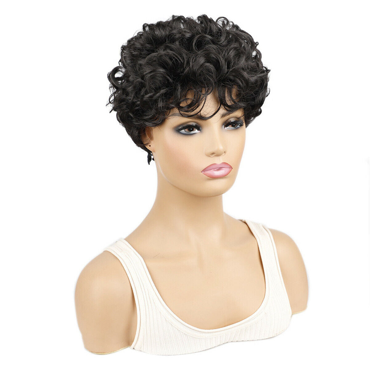 Synthetic Short Afro Small Curly Hair Wigs Pixie Cut Wig for African Women Black