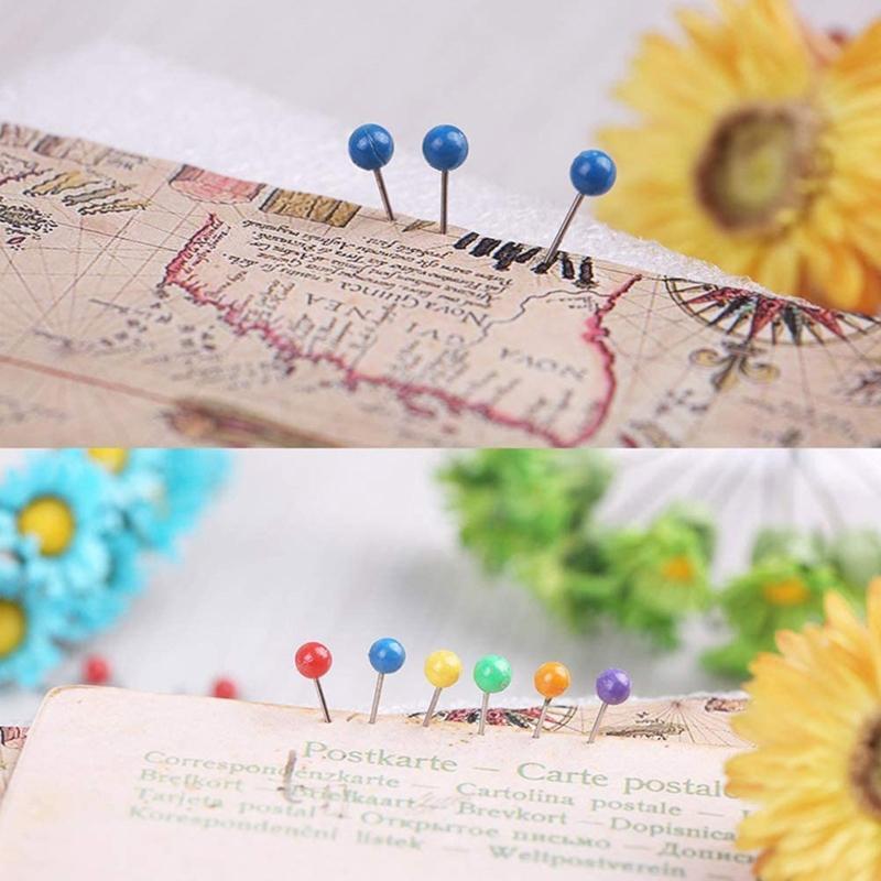 Map Push Pins Round Head Thumbtacks for Picture Bulletin Board Corkboard 900 PCS