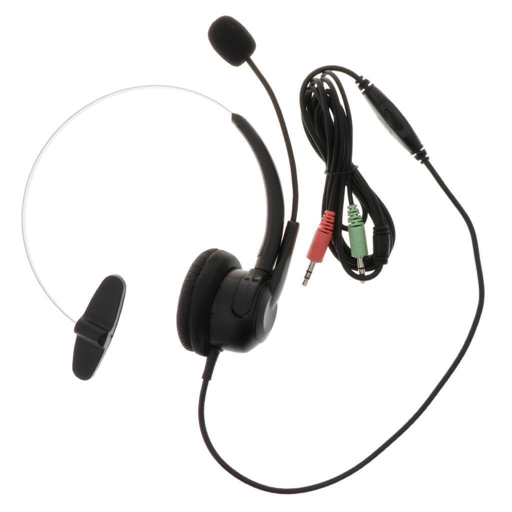 3.5mm Call Center Noise Cancelling Headsets Headphone for Office Telephone
