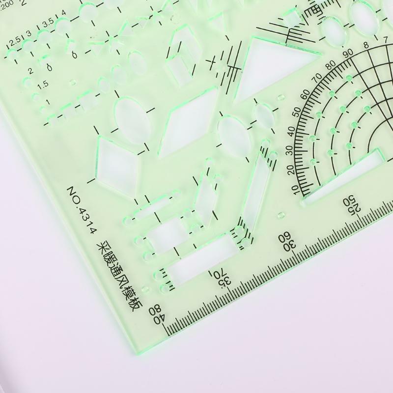 Rectangle Circle Shape Geometric Drawing Tool Template Ruler Student Stationery