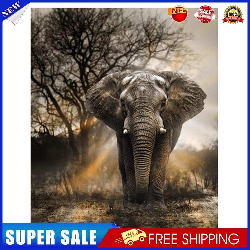 DIY 5D Elephant Full Drill Round Diamond Painting Embroidery Home Decor