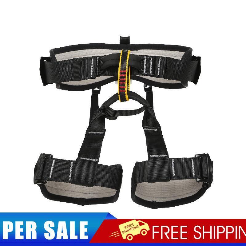 Rock Climbing Harness Half Body Safety Belt Survival Equipment (Black)