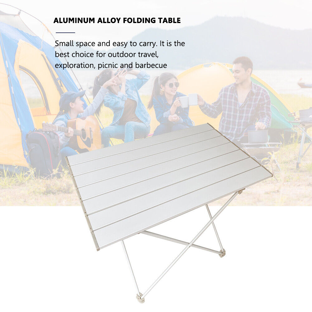 Outdoor Barbecue Picnic Hiking Table Portable Foldable Dinner Desk White