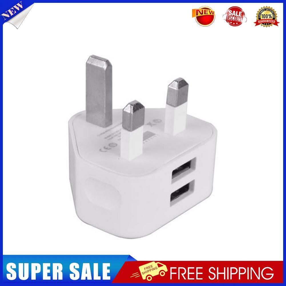 USB Power Adapter UK Plug Adapter Wall Charger for Phones (2 Ports USB)