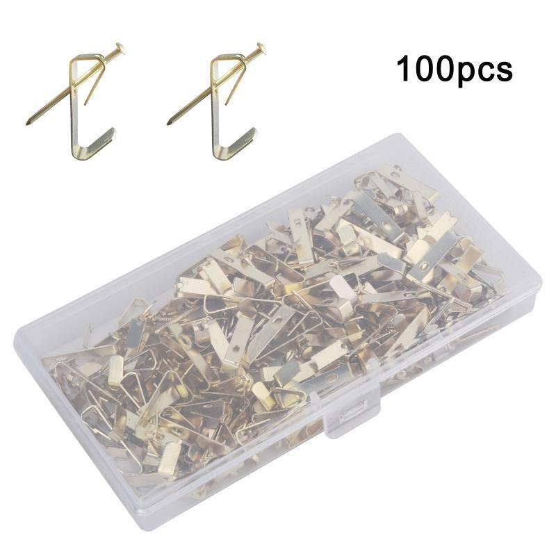Picture Hangers 100 Pcs Metal Photo Album Hangers Hook 30LB Capacity