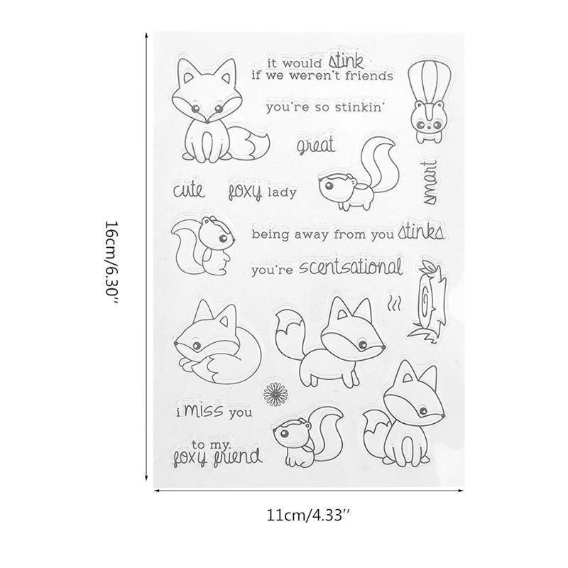 Cute Fox Silicone DIY Clear Stamps Scrapbooking for Photo Paper Card Craft Decor