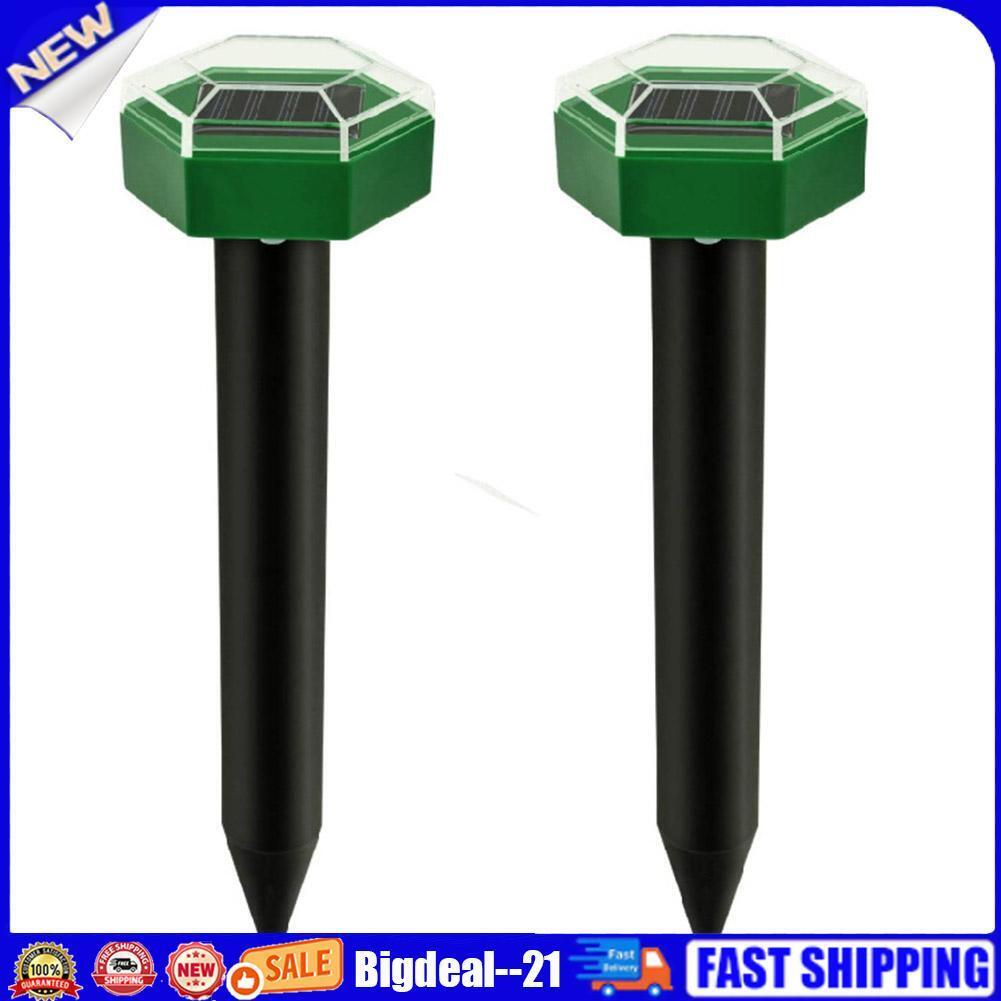 2x Solar Ultrasonic Mouse Mole Pest Rodent Repeller for Outdoor Yard Garden