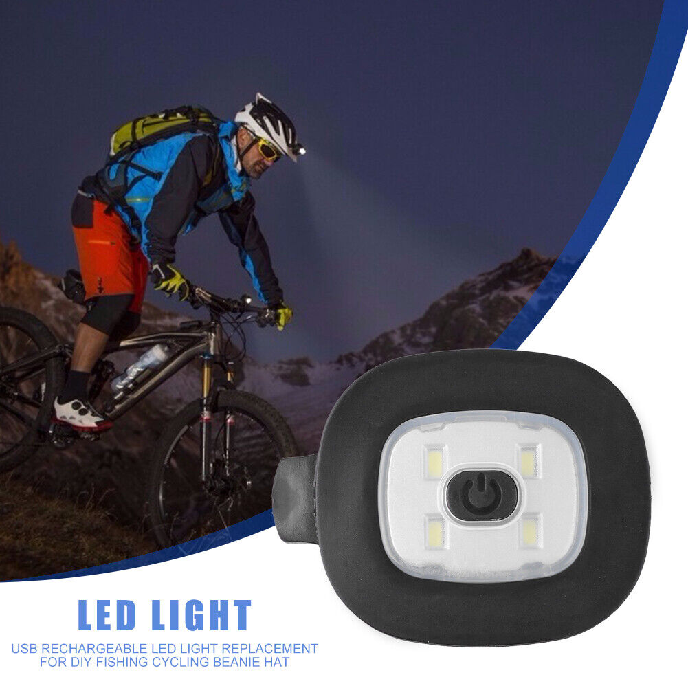 USB Rechargeable LED Light Replacement for DIY Fishing Beanie Hat (4 LED)