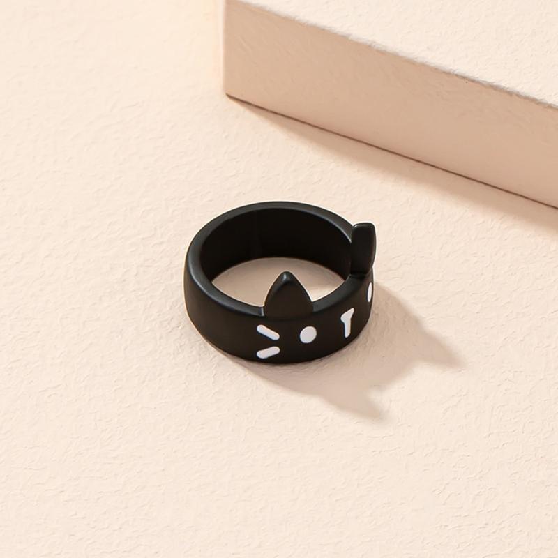 Cute Small Cat Shaped Rings for Girls Women Alloy Minimalist Rings Jewelry