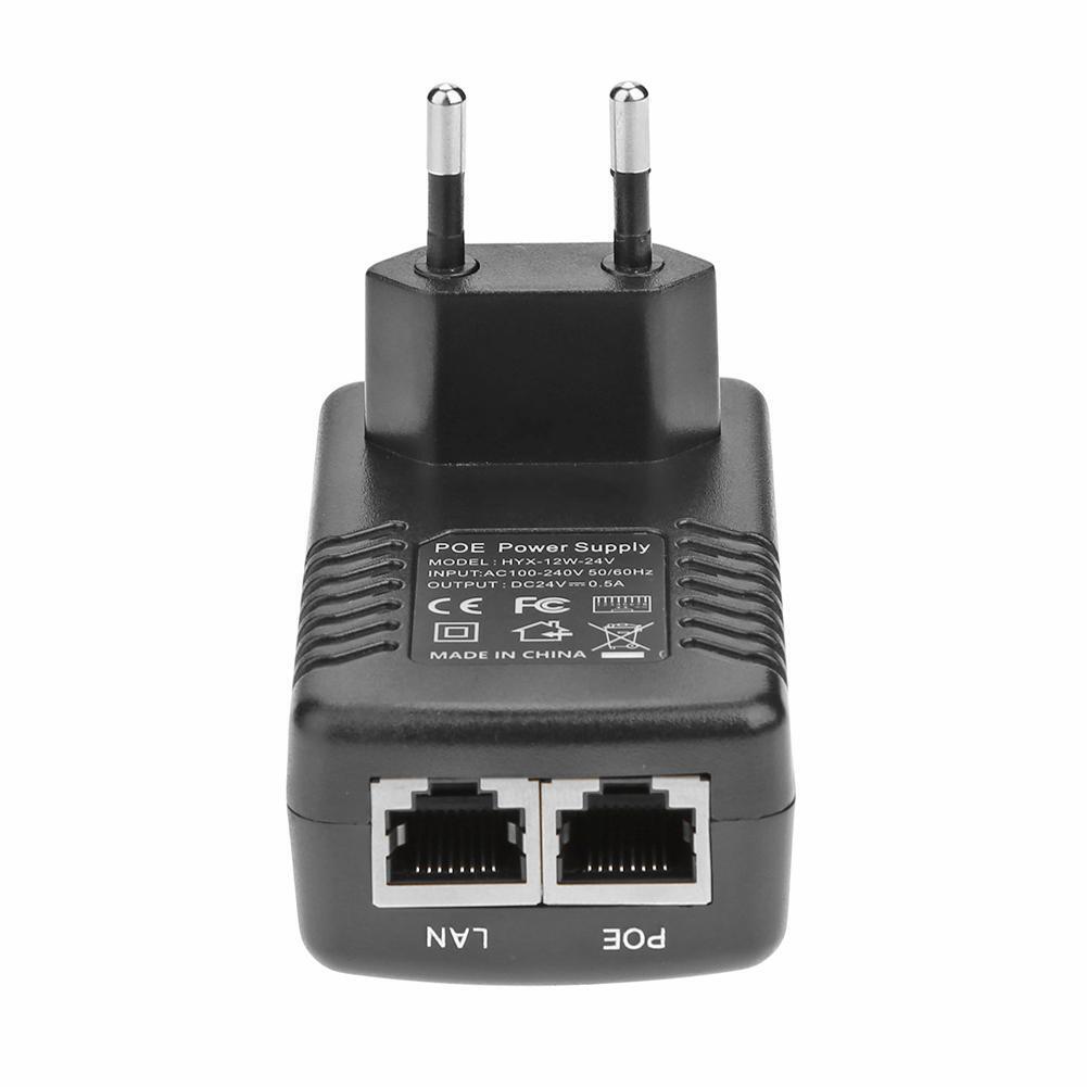 24V 0.5A 12W Wall Plug POE Injector Ethernet Adapter IP Camera Switch (EU)