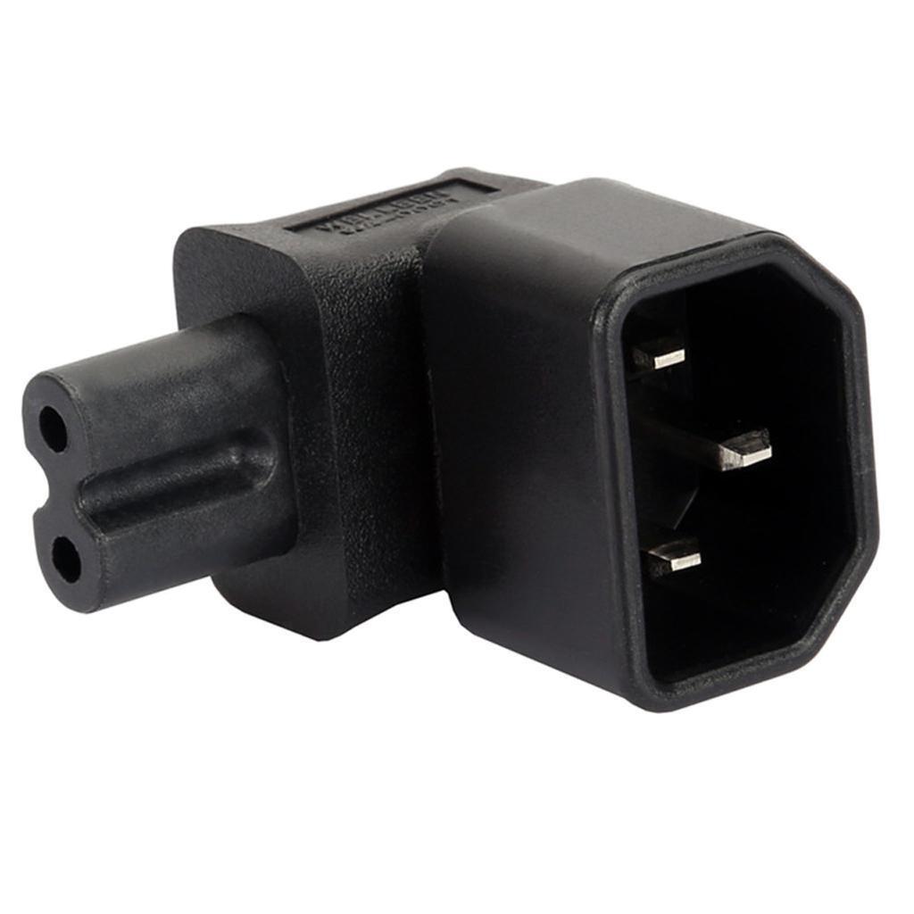 Black Color IEC 320 C14 to C7 Right Angle, C7 to C14 90 Degrees Up