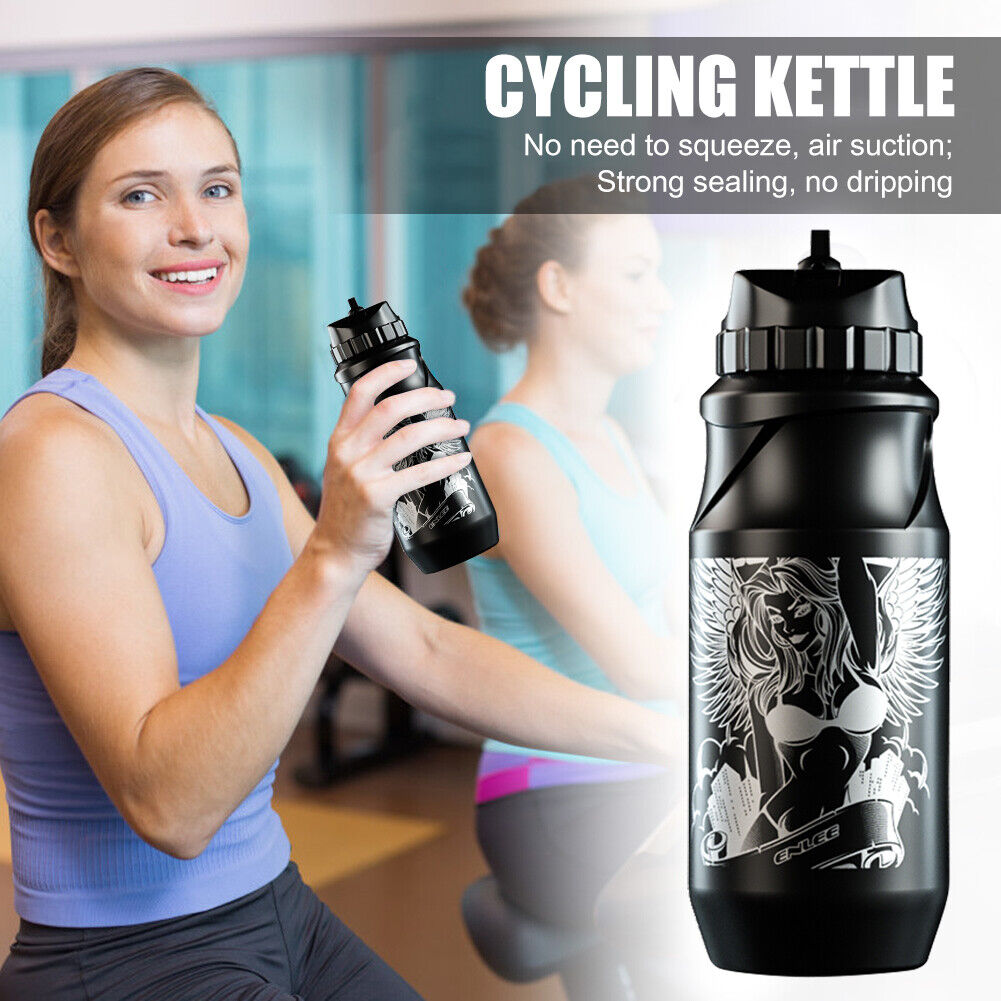 ENLEE 500ml Outdoor Sports Water Bottle Plastic MTB Bicycle Kettle (Black)