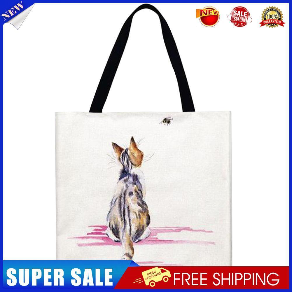 Cats and insects Printed Shoulder Shopping Bag Casual Large Tote Handbag