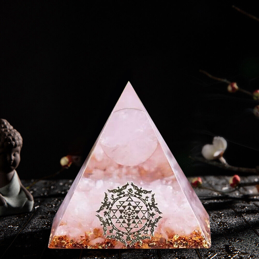 Crystal Pyramid Healing Energy Meditation Crystals Home Office Decor (D)
